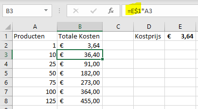 Excel rij vastzetten